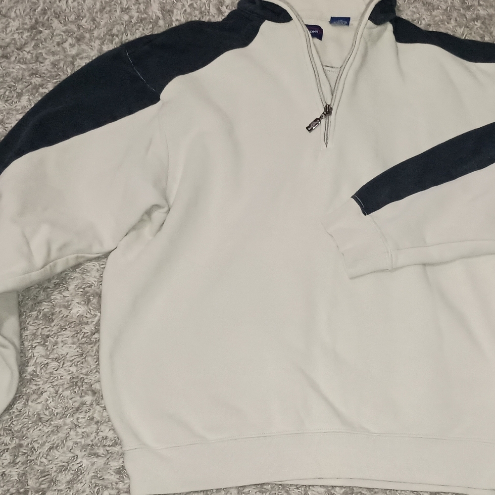 Men's Champions Tour Sweater Size Small Color Cream Black‎ Zip Golfing Putter